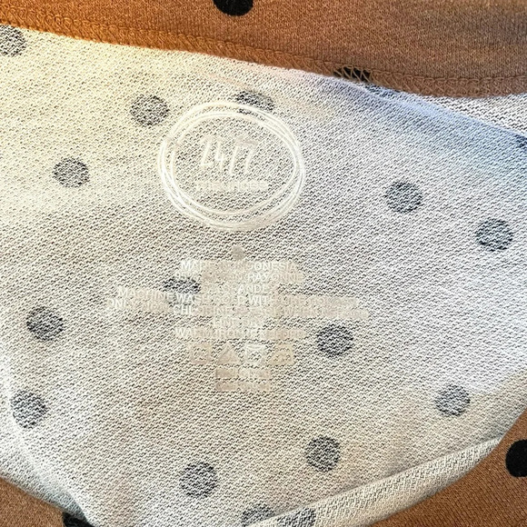 Maurices 24/7 Gold & Black Polka Dot Print Short Sleeve Tee Small Women’s - Picture 8 of 9